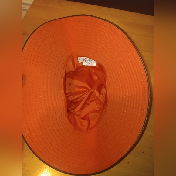 Hermes Orange Polyester Bucket Hat Size 56 - Picture 4 of 4
